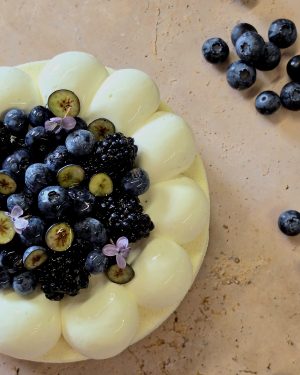ENTREMET MYRTILLES MÛRE CASSIS & VANILLE